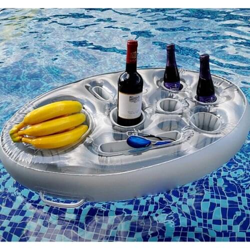 Swimming Pool Floating Tableware Wine Glass Cushion Party Floating Table Drink Beer Cushion Inflatable Floating Water Drink