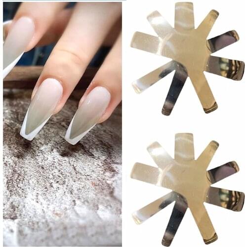 Pro 9 Sizes Easy French Cut V-shape Tips Manicure Edge Trimmer Shaped Stainless Steel Line Nail Art Tools Acrylic Cutte