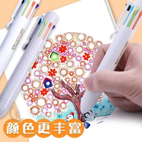M&G 4pcs/lot Multi 8 Colors bullet Ballpoint Pen 0.7mm School Office Supply Gift Stationery Papelaria Escolar