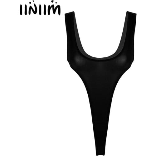 Womens Silky Body Stocking See Through Sheer Lingerie Deep Sexy Ladies Bodysuit Open Crotch High Cut Thong Leotard Bodysuit