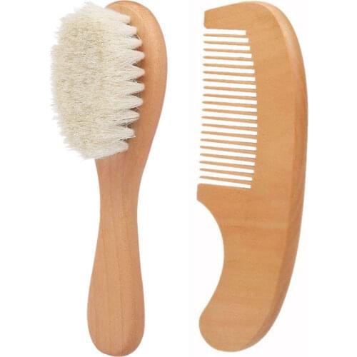 2pcs/ Set Natural Wooden Comb Hair Brush Care Kids Massage Baby Kit Pure Natural Safety Material For Your Babys Health