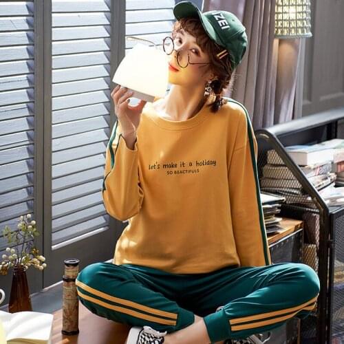 Full Sleeve Spring And Autumn Leisure Suit Winter Homewear Thin Pajamas