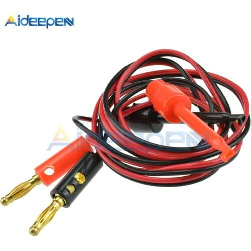 1 Pair 4mm Gold Plated Banana Plug to Test Hook Clip 1M Lead Cable For Multimeter Test Tools Lead Cable Equipment Connector