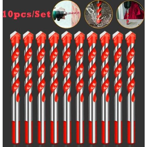 10Pcs 100mm Multifunction Gun Drill Bits Set For Electric Bench Drill Ceramic Wall Tile Marble Hole Saw Diamond Drilling Bits
