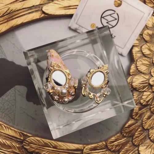 10pcs TN4915 Alloy Zircon Palace mirror Nail Art Crystals nail jewelry Rhinestone nails accessories supplies decorations charms