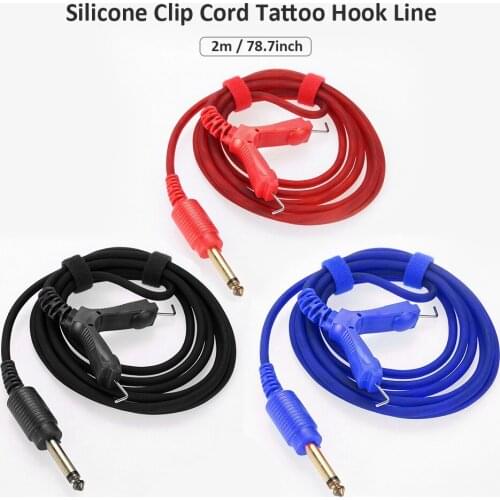 2m Tattoo Power Supply Silicone Clip Cord Tattoo Hook Line for Tattoos Machine Silicone Tattoo Wire equipment b