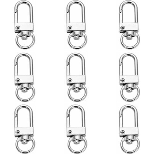 20Pcs Trendy Split Llavero Rotatable Keychain Silver Color Keychains Swivel Key Chain Metal Key Chains Wallet Chain Accesorias