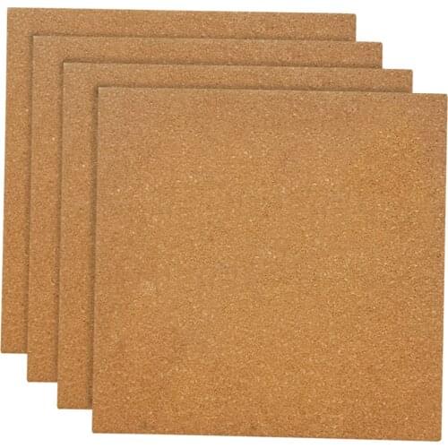 4Pcs Cork Board 12"x12" Thick Cork Tiles DIY Office Memo Bulletin Pin Boards