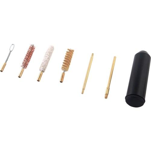 7pcs/set for Pocket Size Pistol Cleaning Kit Hand Gun Rod Brush Professional gun cleaning tools 22/45/357/9 mm
