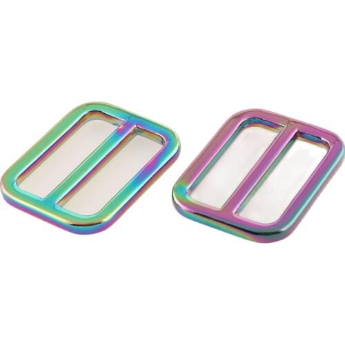Strap Buckle rainbow Rectangular Center Bar Slide Buckle Purse Strap Adjuster Handbag Hardware for 1''inch(25mm)Webbing 8pcs