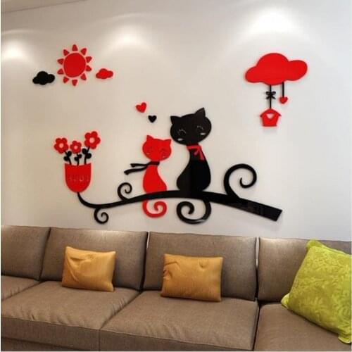 Acrylic Crystal Wall Stickers For kids Rooms Living Bedroom Childrens Room Kindergarten Warm Cute Background Wall Decoration