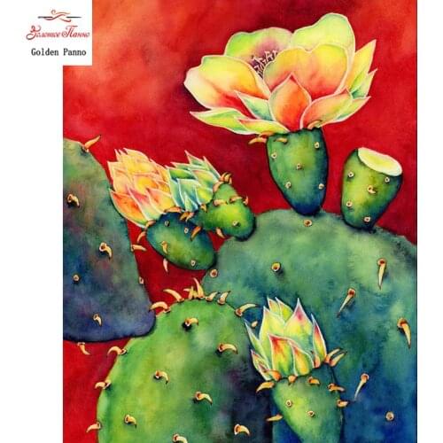 5D DIY diamond painting Full Square diamond mosaic Diamond embroidery Cactus Flower diamond embroidery full display stitch