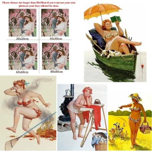 Diy Diamond Painting Custom Figure Painting Plump Body Young Woman Square Diamond Round Diamond Cross Stitc Mosaic Home Decora