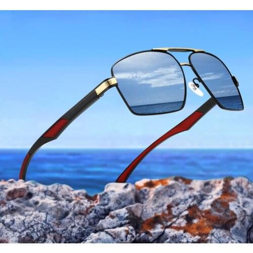 Aluminum Mens Sunglasses Dropshipping Polarized UV400 Lens No Brand Logo Temple Sunglasses Coating Mirror Glasses Oculos de sol