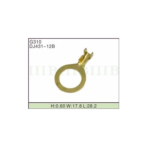 Free shipping 10 pcs DJ431-12B 5mm brass tinned automotive terminal block cold-pressed terminal, suitable for 0.2-6mm2
