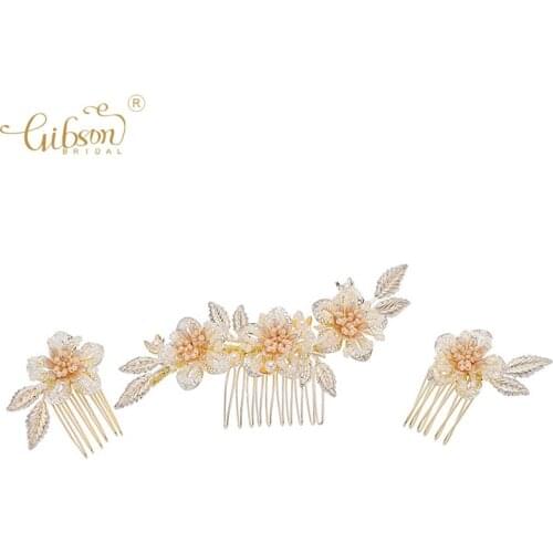 Bohemian style Alloy Flower Bridal Hair Side Comb Handmade Headpiece Jewelry Wedding Hair Accessory Headdress