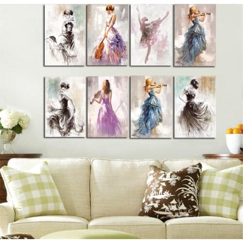 Ballet Dance Girl Portrait Canvas Paintings Posters and Prints Wall Art Picture for Living Room Home Decoration