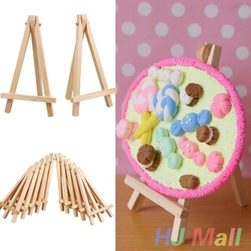 40pcs Mini DIY Wood Stand Artist Wooden Easel Wedding Table Card Stand Display Holder For Party Decoration 15*8cm Triange Easel