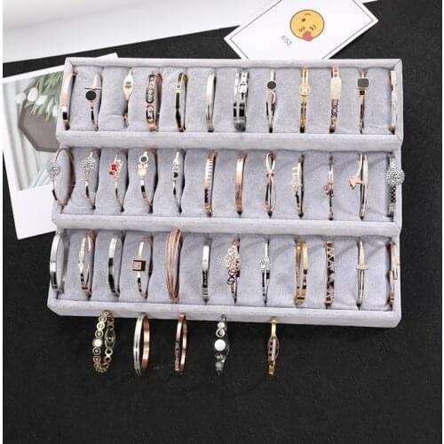 European fashion exquisite rose gold bracelet studded titanium steel colorfast letter double ring bracelet ladies