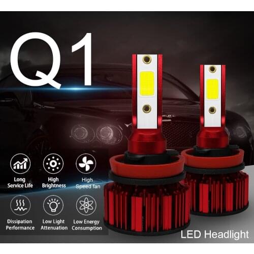Q1-LED headlight 6000KQ1-H8/H9/H11 Waterproof, explosion-proof, bright 50w pair2 Free shipping