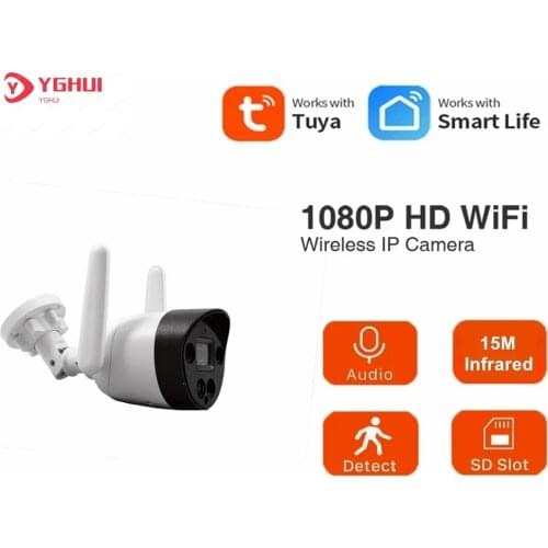 HD 1080P Security IP WIFI Camera Plastic Bullet Home CCTV Outdoor Video Surveillance Tuya Smart Camera 2MP Two Ways AUDIO