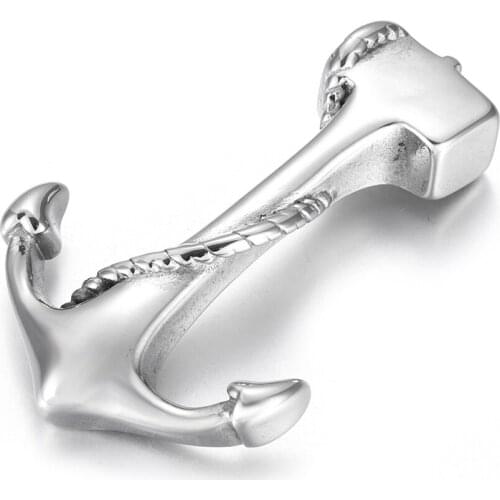 Stainless Steel Curved Anchor Hook Polished Connector Double Hole 5mm Bracelet Closure DIY Accessories Jewelry Making