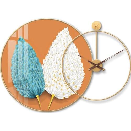 TT Restaurant Decoration Painting Home Entrance Painting Modern Minimalist Living Room Sofa Background Wall Clock Combined Mural