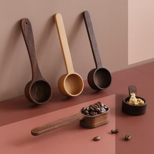 Milk Powder Spoon Coffee Measuring Bean Tools Walnut Long Handle Friendly Kitchenware 1PC