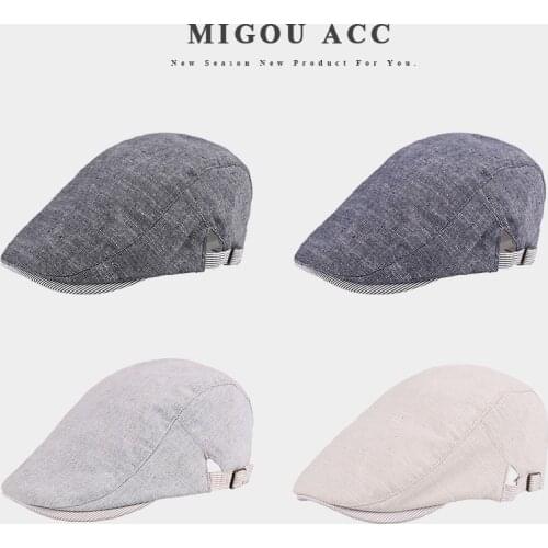 Men Newsboy Hat Spring Summer Berets British Western Style Advanced Flat Ivy Cap Gatsby Classic Vintage Beret Cap