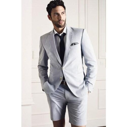 New Fashion Two Buttons Light Grey Groom Tuxedos Groomsmen Notch Lapel Mens Suits Blazers (Jacket+Pants+Tie) W:800
