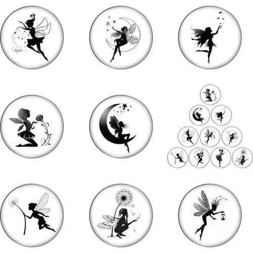 New Fahsion Angel Girls Rose Dande Round Photo Glass Cabochon Demo Flat Back Making Findings Handmade DIY Accessories