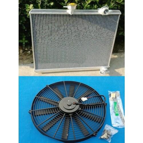 New aluminum alloy radiator for Jaguar S2 E-TYPE 4.2L 1968 1969 1970 68 69 70 Manual MT+FAN
