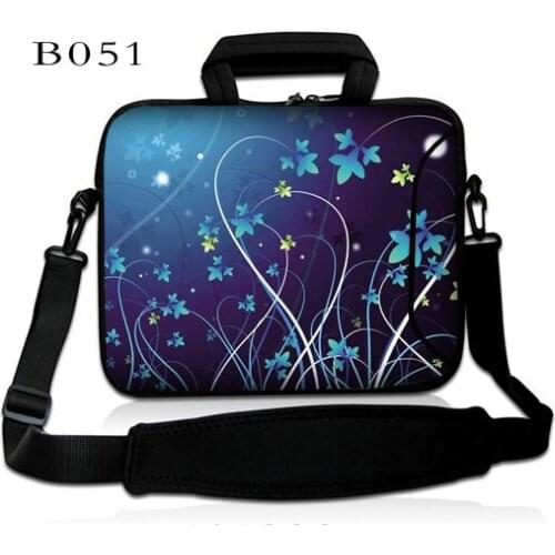 Blue Flower Laptop Bag 13/14/15 inch Notebook Case Waterproof Computer Shoulder Bag Carrying Bag Business Briefcase for Macbook