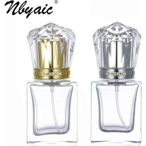 Nbyaic Perfume dispensing bottle 30ml portable travel dispensing empty bottle 50ml clear glass perfume spray bottle 1pcs