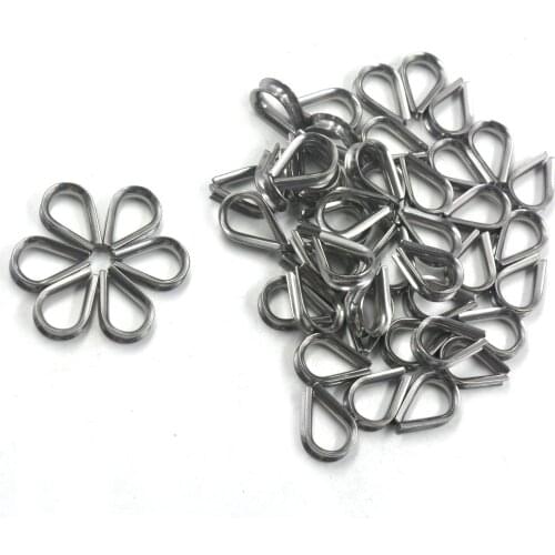 Winch Wire Loop, Silver Tone M4 304 Stainless Steel Galvanized Wire Cable Rope Thimble, a Pack of 30
