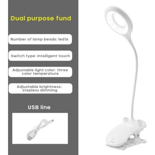 Dropshipping 6W LED Desk Lamp With Clamp Dimmable Reading Light Eye-Care USB Table Lamp LED Bedside Lamp Baby Night Light Clip
