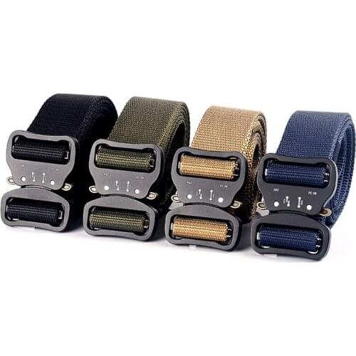 Tactical Outdoor Belts for Men Fashion Luxury Canvas Quick Release Buckle Sports Accessories New Military Brand Designer Belts