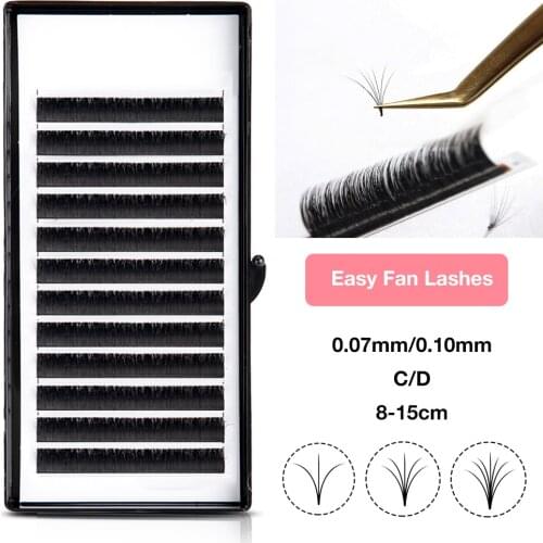 Zwellbe Easy Fan Lashes Bloom Eyelash Extension Austomatic Flowering Fast Fan Self-Making Fans Volume Lashes soft makeup eyelash