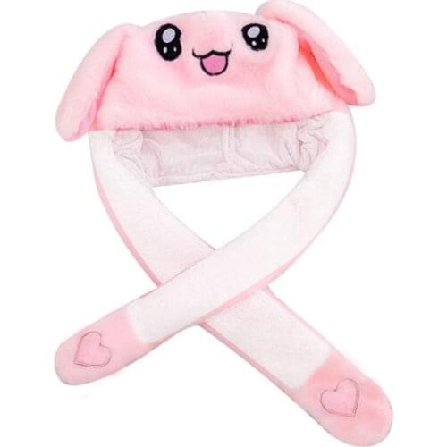 New Funny Ears Movable Hat Glow Ears Cap Glowing Hat Plush Airbag Hats Caps New Year Christmas Head Decoration Party Gorgeously