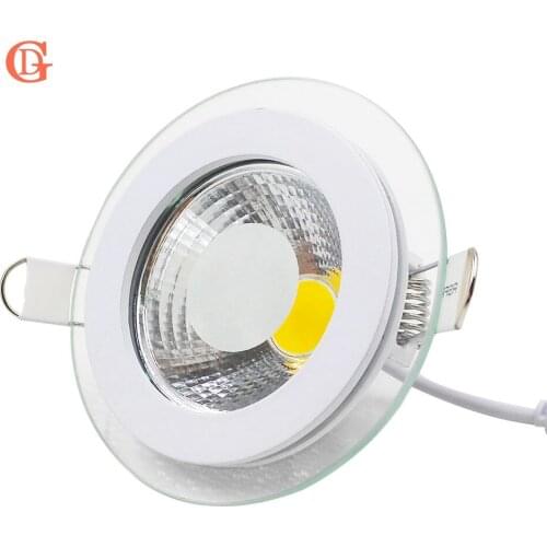 LED Downlight COB Dimmable 7W 10W 12W 15W 20W 30W LED COB Panel Light AC85-265V Recessed COB Downlight Glass Cover Down Light