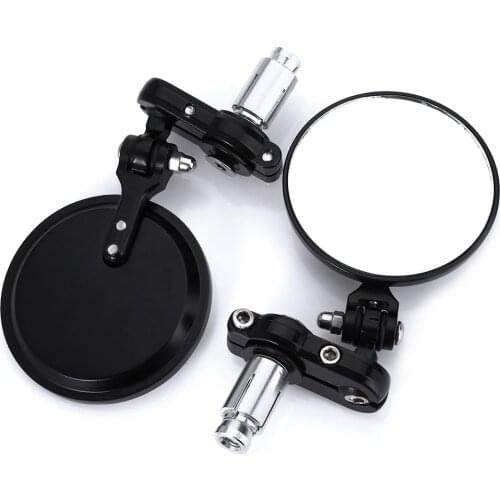 YSMOTOGO Universal Side Mirrors Bar End Rear Mirrors 360 degrees Motorcycle Scooters Rearview Foldable Handle Bar End Mirrors
