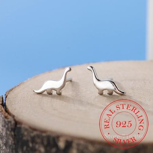 925 Sterling Silver Animals Dinosaur Stud Earrings For Women Grils Wedding Gift Female pendientes mujer moda