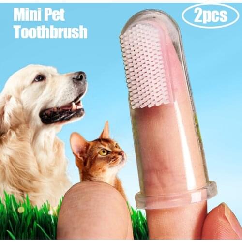 1Pcs Super Soft Pet Finger Toothbrush Dog Brush Bad Breath Tartar Teeth Care Tool Dog Cat Cleaning Silicagel Pet Supplies