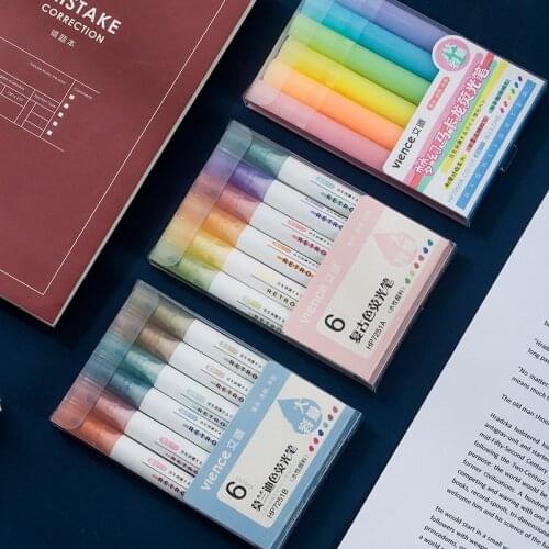 15pcs/set Highlighter Pen Stationery Fluorescent marker Pen 15 Colors Mark Pen retro