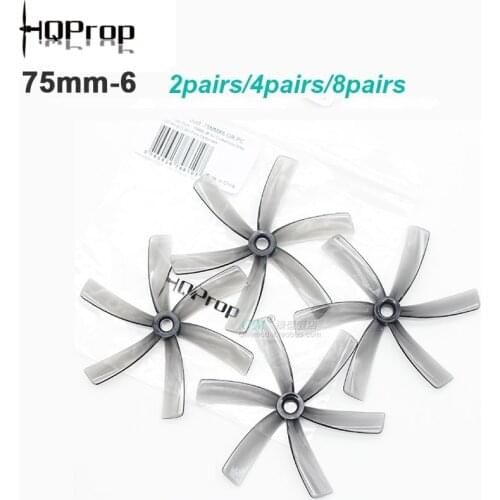 2/4/8pairs/HQProp Duct 75mm 6-blade CW CCW 3-inch Grey Propeller Poly Carbonate RC Cinewhoop Ducted Drones FPV Racing Quadcopter