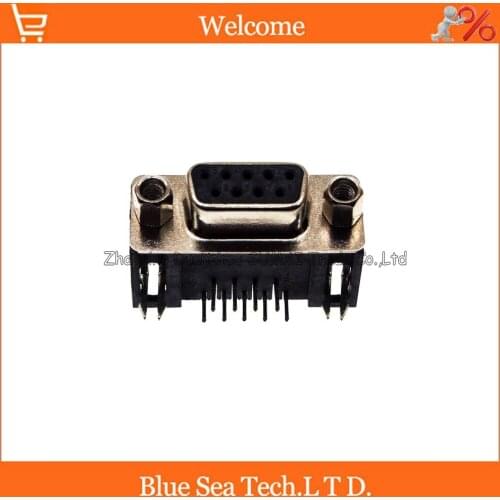 20pcs NEW Female connector DR9 socket RS232 9pin 90-degree curved needle COM communication interface serial ports,short type