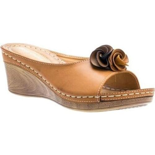 2021 Summer Womens Sandals Handmade Ladies Shoe Leather Floral Sandals Women Slippers Retro Style Mother Shoes