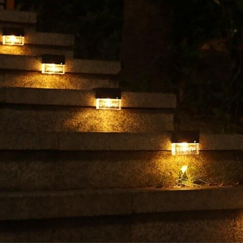 6pcs LED Step Lights Solar Light Deck Light Fence Light Solar LED Light Outdoor Garden Lights Street Lamp Stair Lights