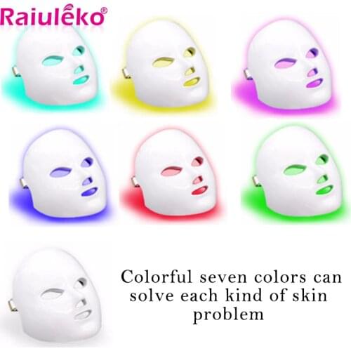 7 Colors Beauty Photon LED Facial Mask Therapy Light Skin Care Rejuvenation Wrinkle Acne Removal Face Beauty Spa Salon Tool