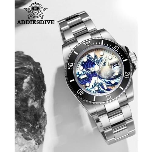 Addiesdive Automatic Watch NH35 Watch Men Sapphire Crystal Mechanical Diver Watch Luxury 200m Waterproof Watches Men